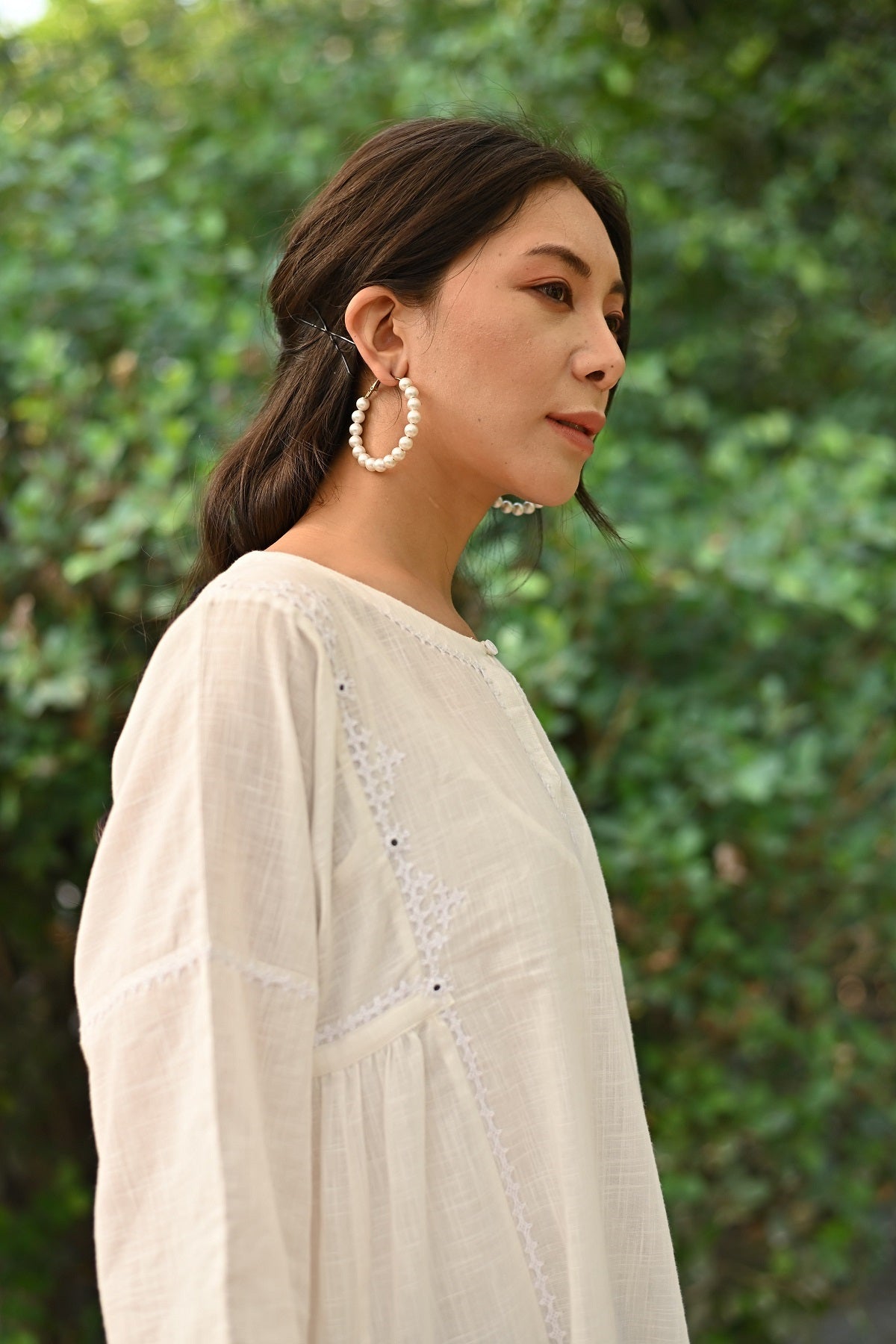 Jasmine Sindhi Hand Embroidered Cotton Round Neck Kurta
