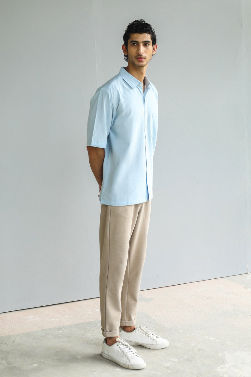 Ayaan Blue Handwoven Casual Shirt – Rangsutra