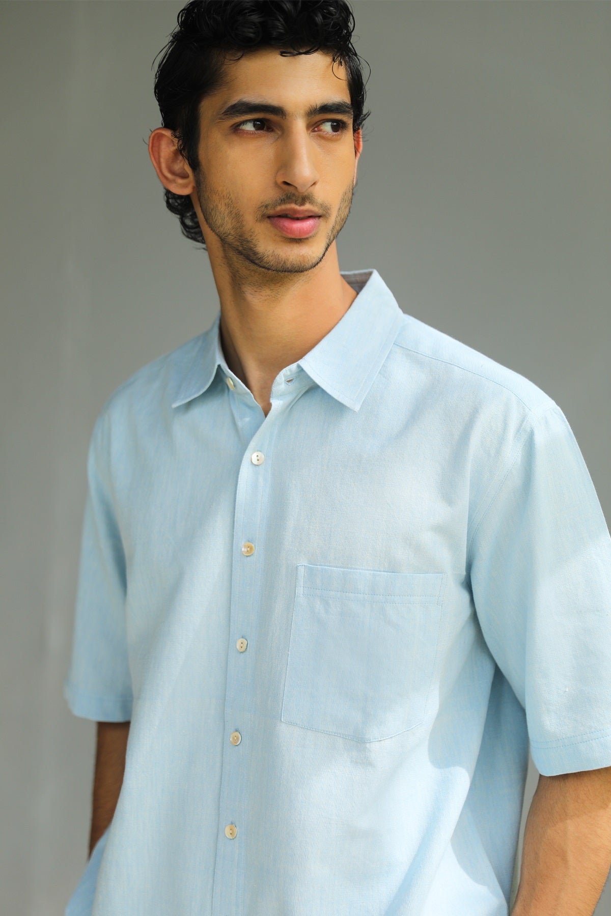 Ayaan Blue Handwoven Casual Shirt
