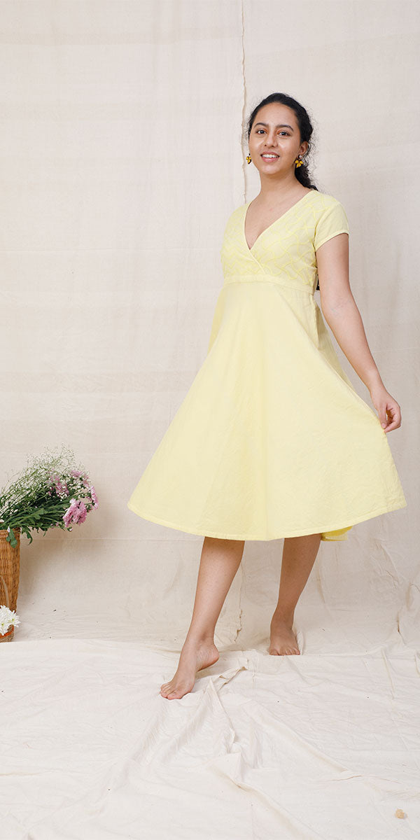 Rangeeli Yellow Overlap Dress