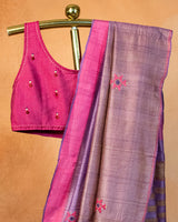 Uda Tussar Saree with Soof Hand Embroidery