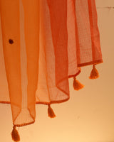 Aashvi Yellow-Orange Kota Dupatta With Desert Hand Embroidery
