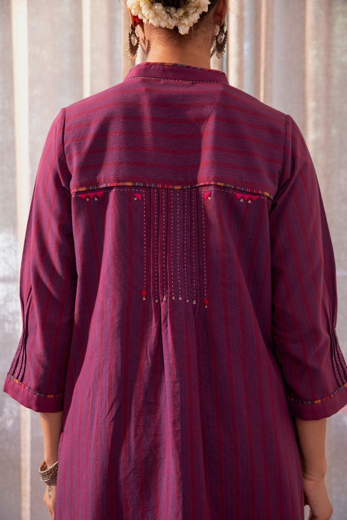 Haveli Soof Violet Hand Embroidered Kurta