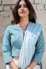 Cheenth Blue Blouse With Pucca Embroidered On Back