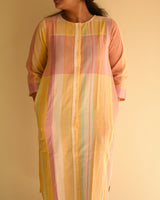Dhwani Pastel A-Line Handwoven Cotton Dress