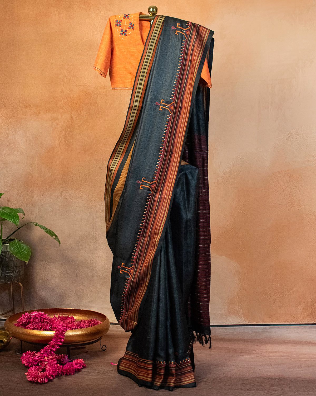 Asmi Tussar Saree with Soof Hand Embroidery