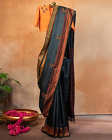 Asmi Tussar Saree with Soof Hand Embroidery