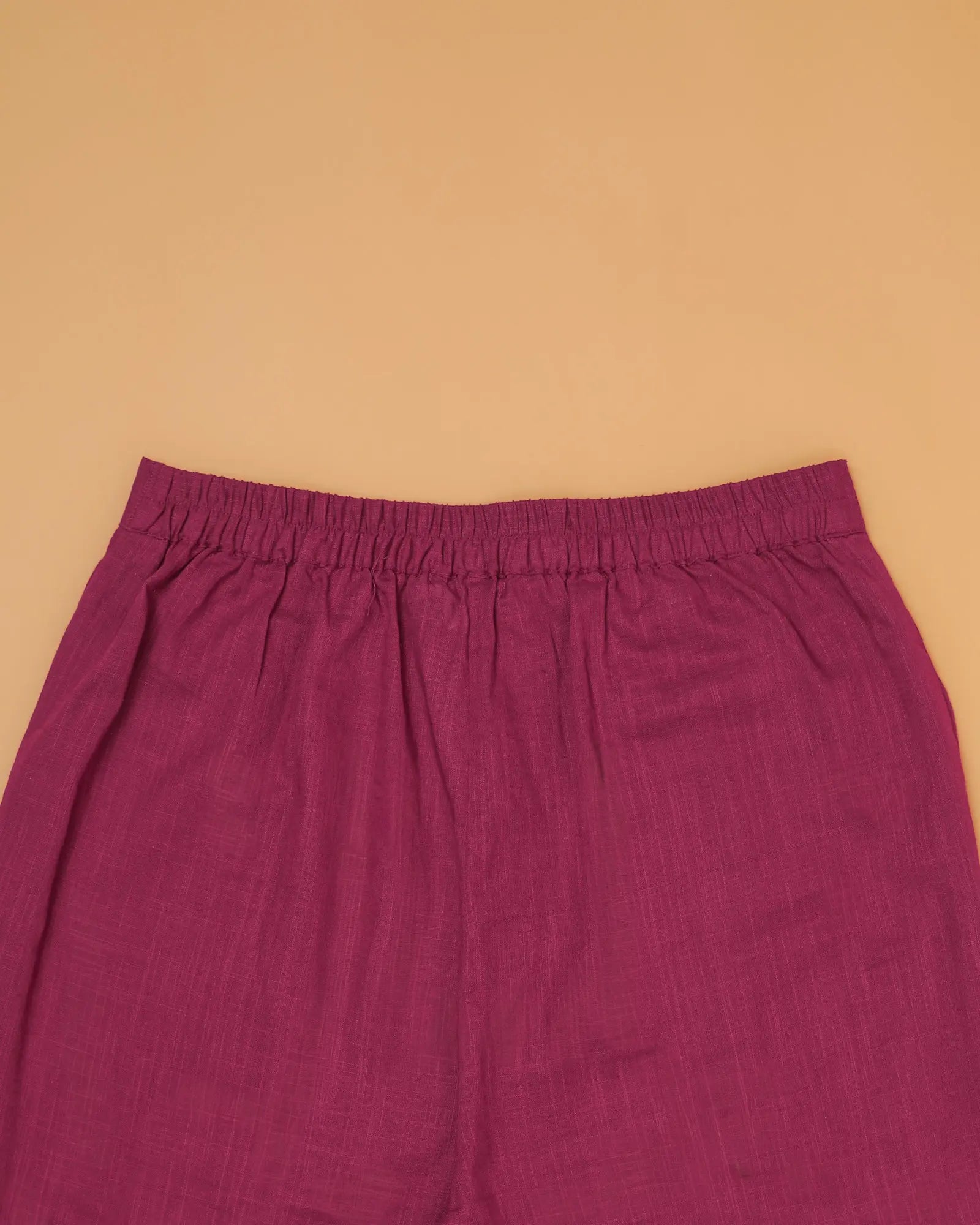 Kaanch Pink Straight-Fit Cotton Pant With Kantha Hand Embroidery