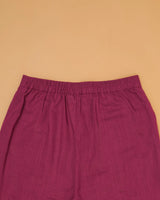 Kaanch Pink Straight-Fit Cotton Pant With Kantha Hand Embroidery