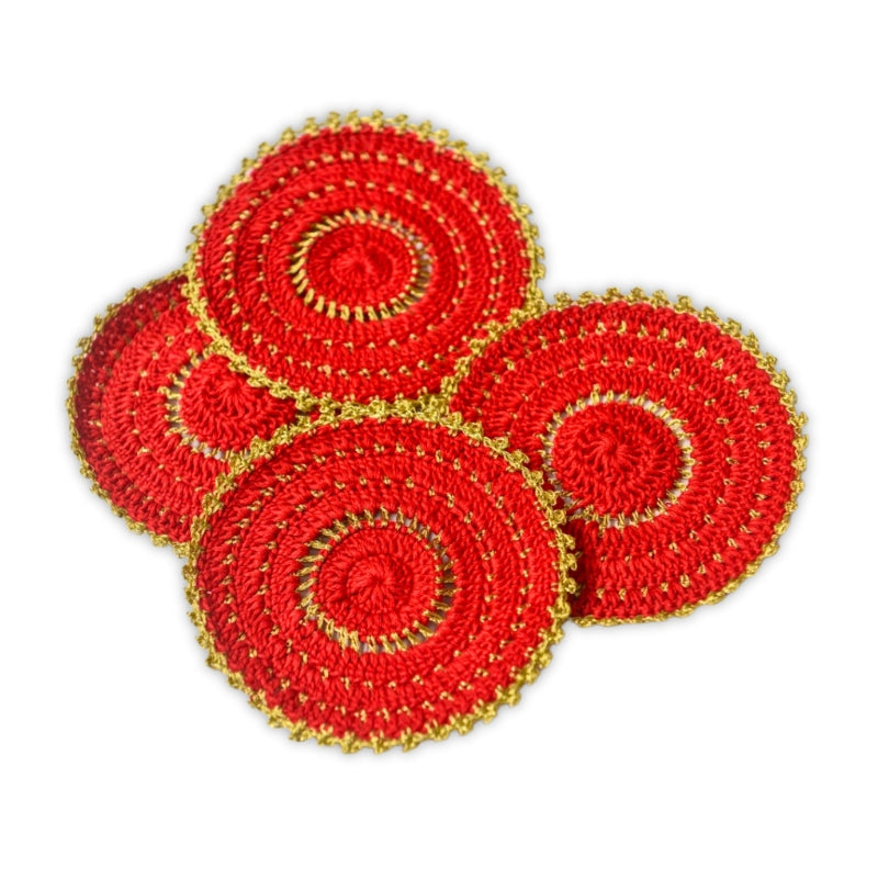 Inshanoor Zari Coasters (Set of 4)