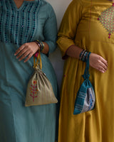 Sage Green Embroidery Potli