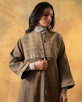 Dhaani Charcoal Green Handwoven Naturally Dyed Woolen Jacket