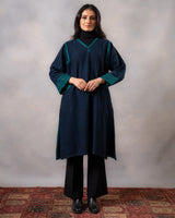 Gurez  Blue Handwoven Woolen Phiran with Dessert Hand Embroidery