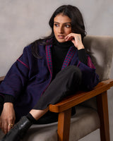 Gurez Blue Striped Handwoven Woolen Jacket