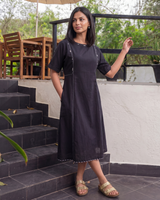 Dhwani Woven Cotton Flared Dress