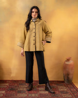 Dhaani Lime Green Handwoven Naturally Dyed Woolen Short Jacket