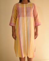 Dhwani Pastel A-Line Handwoven Cotton Dress
