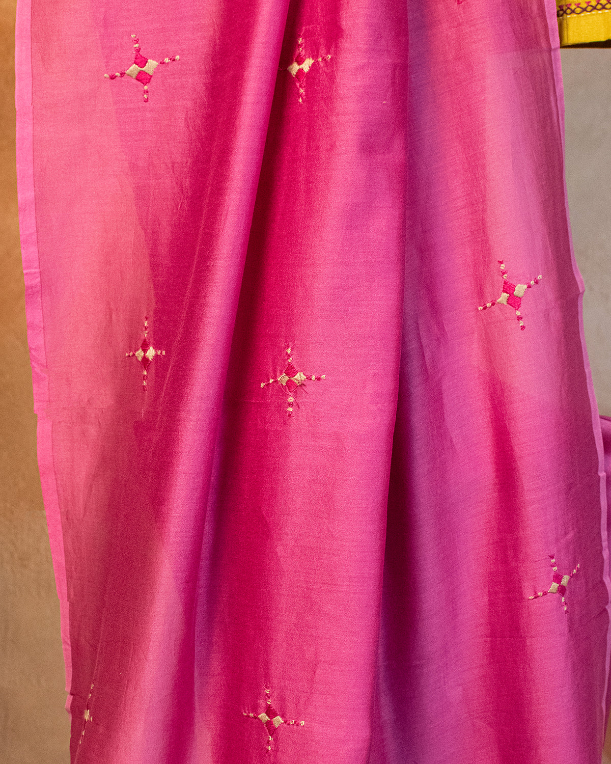 Kamal Chanderi Saree with Soof Hand Embroidery