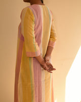 Dhwani Pastel A-Line Handwoven Cotton Dress