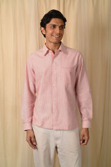 Baori Pink Hand Embroidered Full Sleeve Shirt