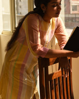 Dhwani Pastel A-Line Handwoven Cotton Dress