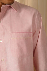 Baori Pink Hand Embroidered Full Sleeve Shirt