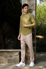 Musafir Olive Full Sleeve Shirt