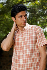 Arka Cotton Checked Half Sleeve Shirt