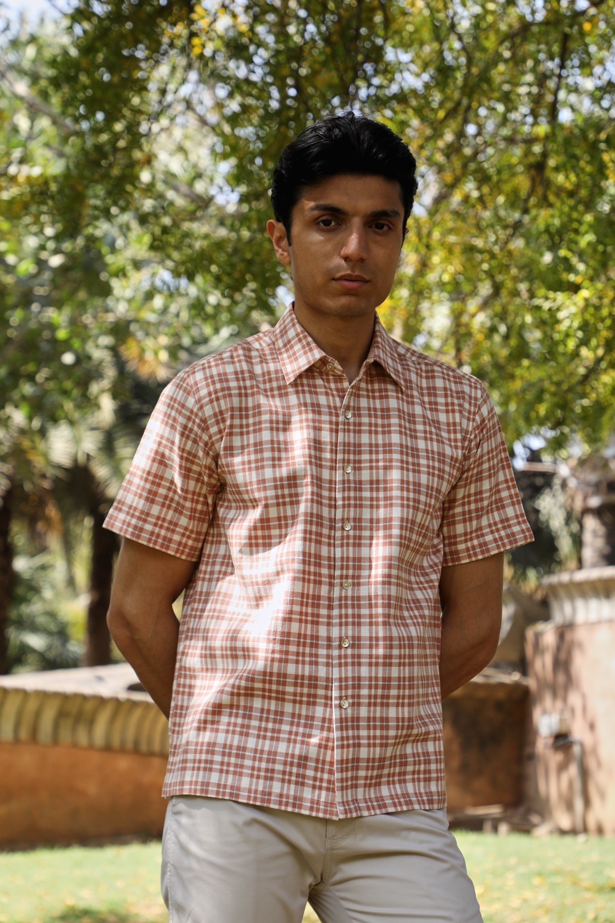 Arka Cotton Checked Half Sleeve Shirt