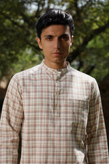 Arka Cotton Checked Short Kurta