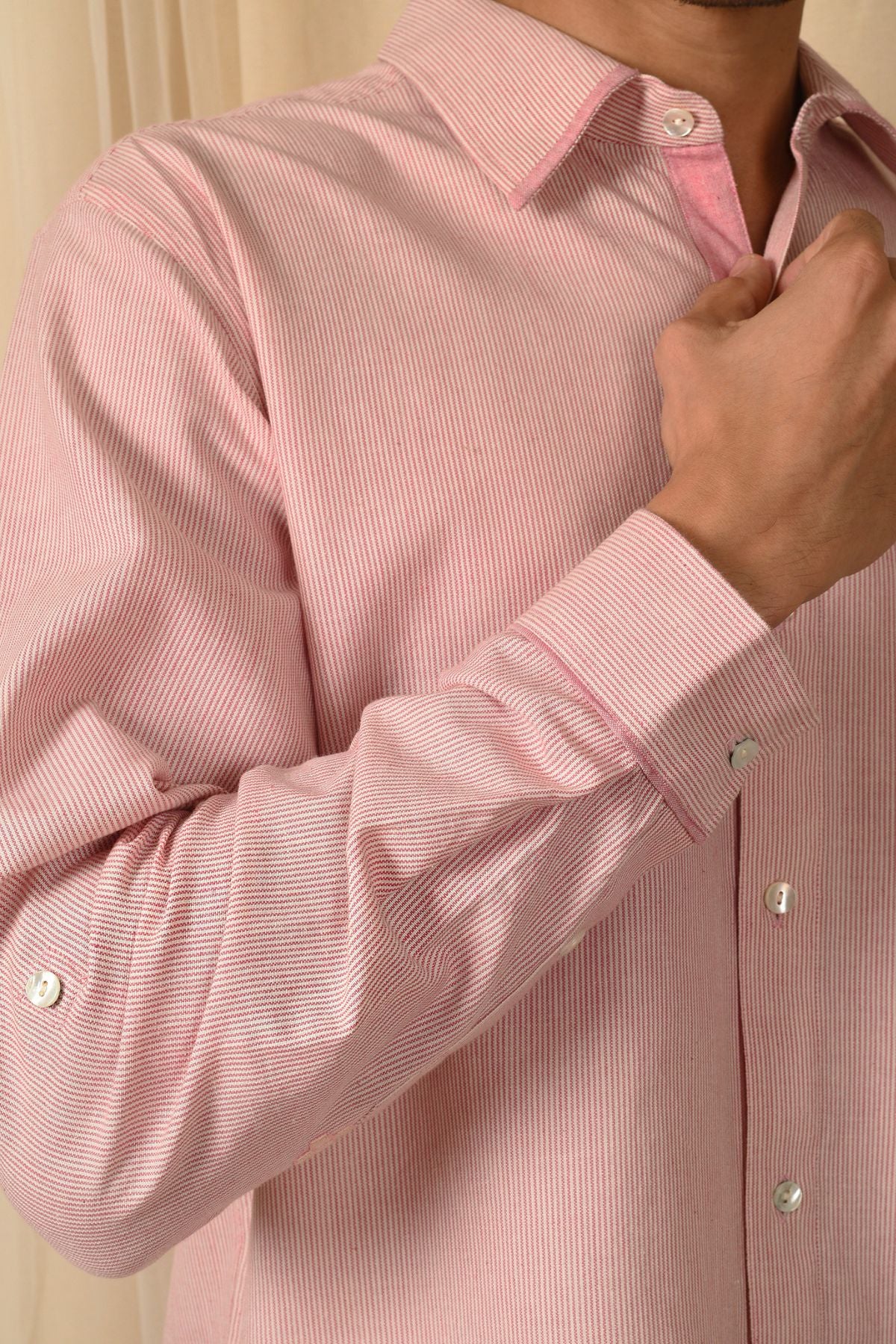 Baori Pink Hand Embroidered Full Sleeve Shirt