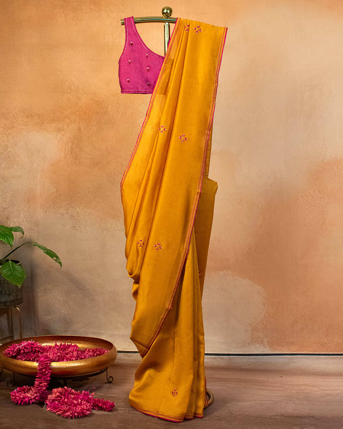 Kaulai Chanderi Saree with Soof Hand Embroidery