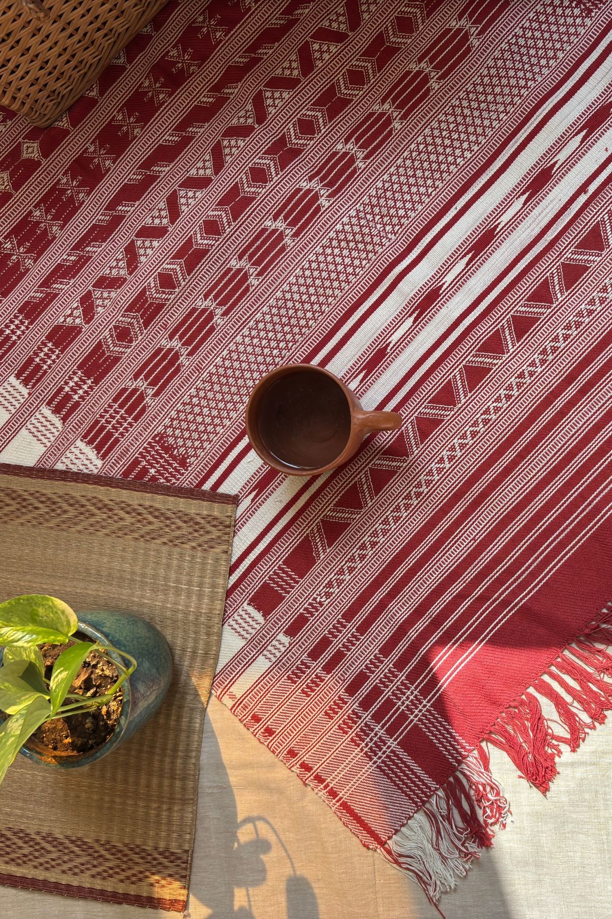 Malani Extra Weft Handwoven Cotton Pattu Floor Covering