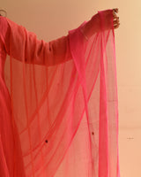 Aashvi Pink-Coral Kota Dupatta With Desert Hand Embroidery
