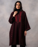 Gurez Garnet Handwoven Woolen Phiran with Soof Embroidery