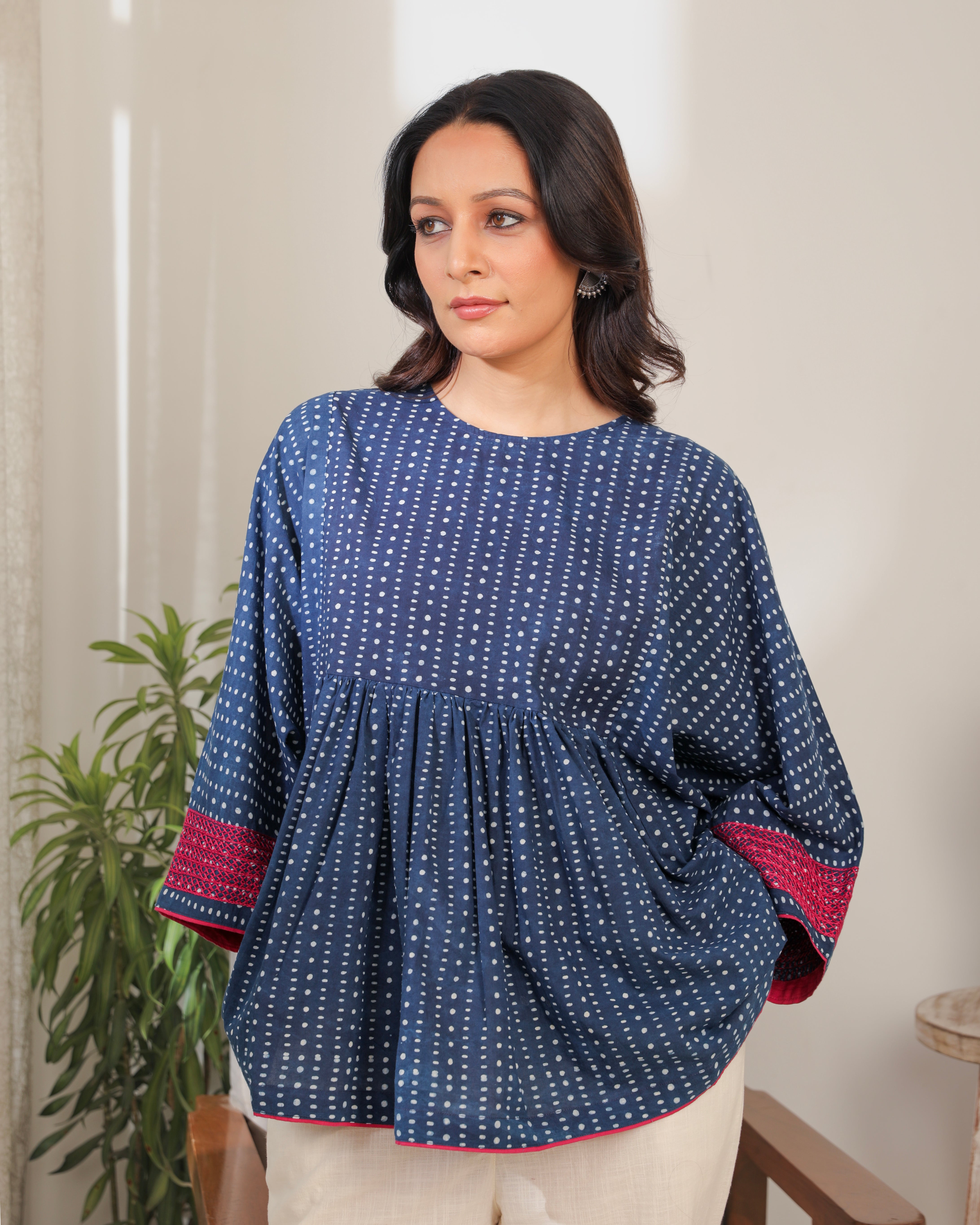 Chaaya Indigo Block Printed Relaxed Fit Top