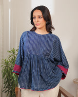 Chaaya Indigo Block Printed Relaxed Fit Top