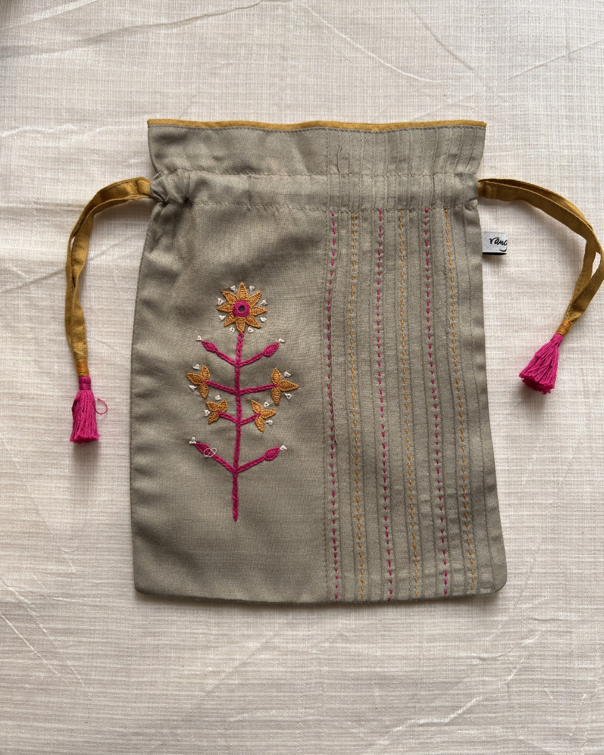 Sage Green Embroidery Potli
