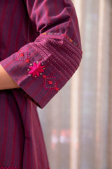 Haveli Soof Violet Hand Embroidered Flared Top