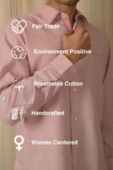 Baori Pink Hand Embroidered Full Sleeve Shirt