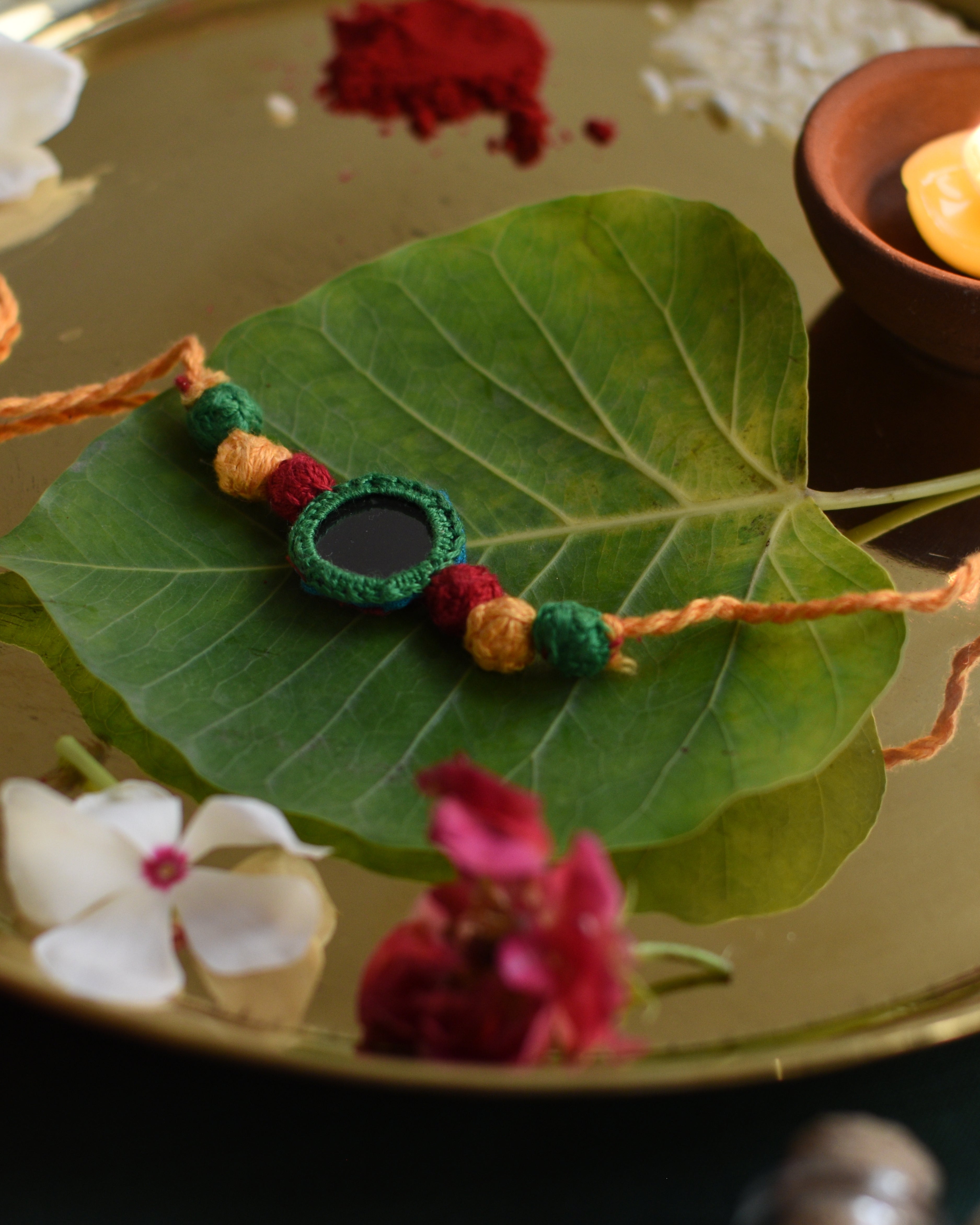 Crochet & Mirror Handcrafted Rakhi