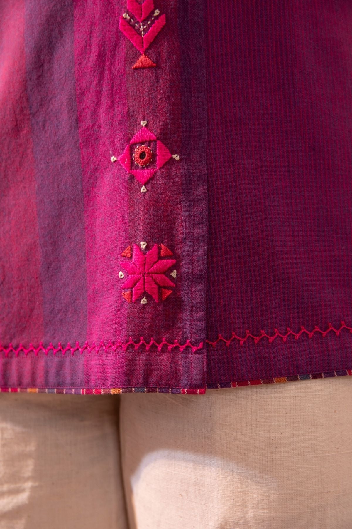 Haveli Soof Violet Hand Embroidered Top