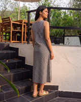 Dhwani Woven Cotton Flared Sleeveless Dress