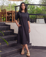 Dhwani Woven Cotton Flared Dress