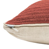 Inshanoor Crochet Cushion (Rust)- Gerua Jaal Cushion Cover