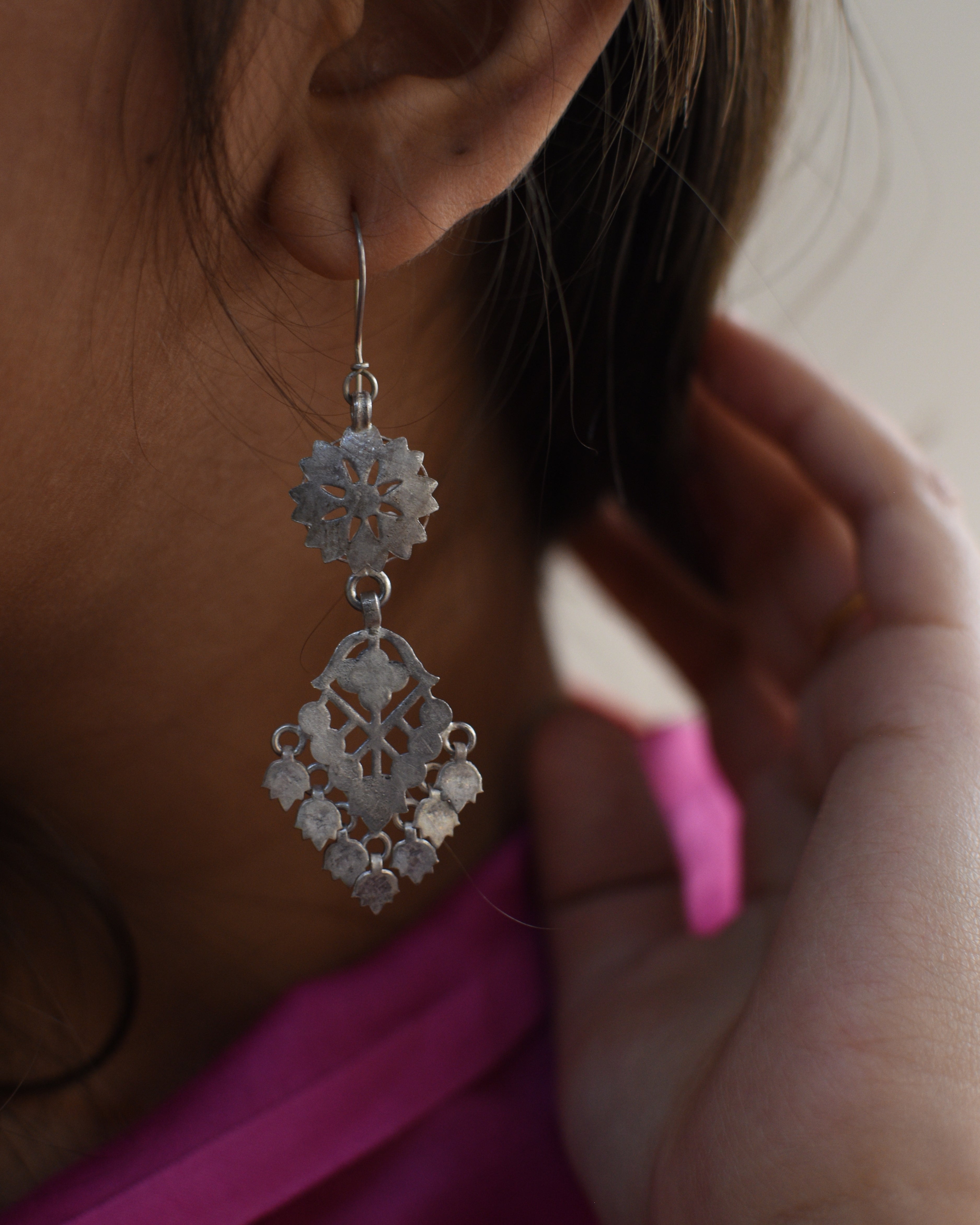 Jharokha Silver Earring