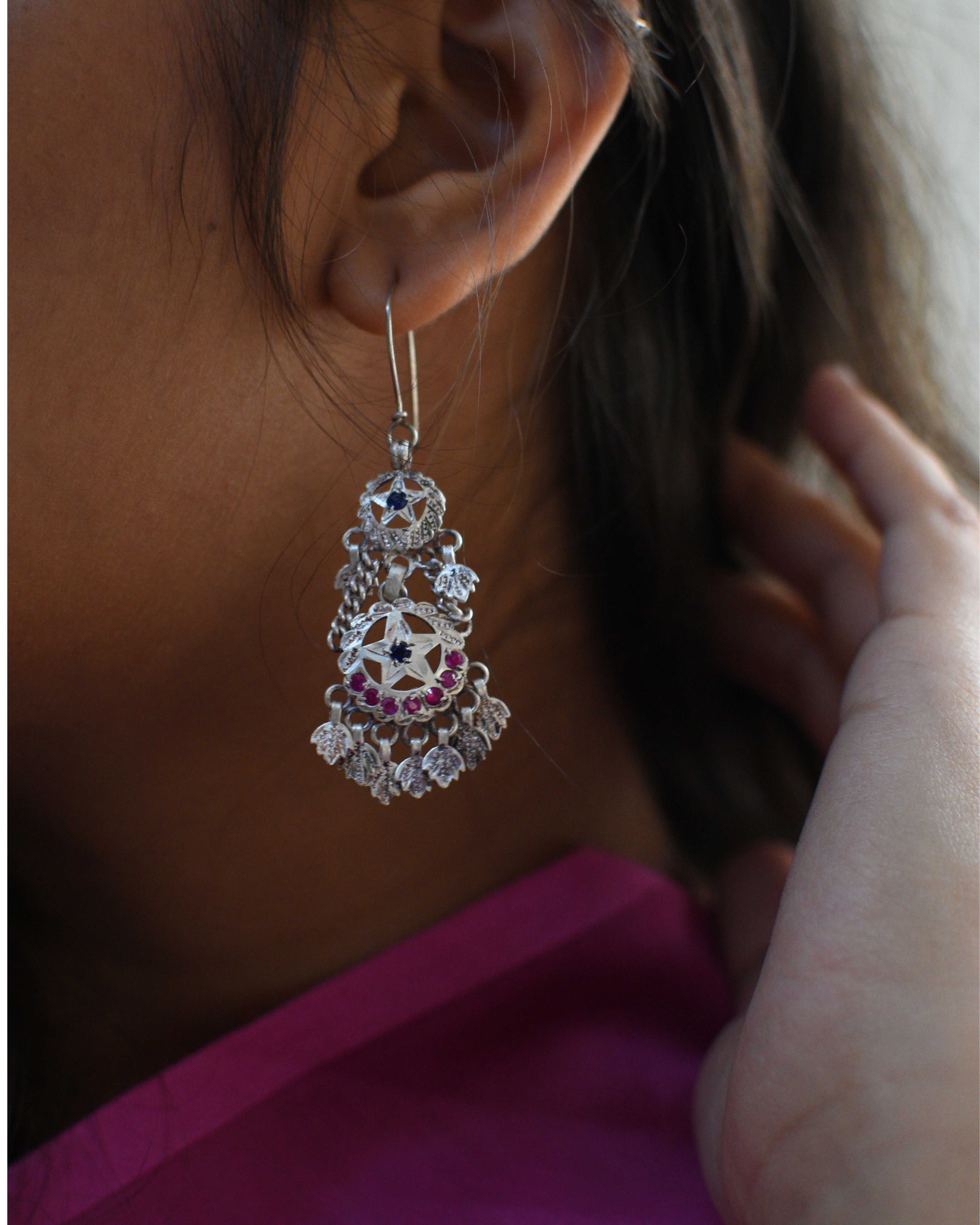 Leher Silver Earring