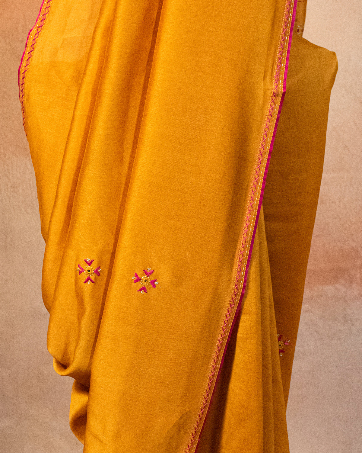 Kaulai Chanderi Saree with Soof Hand Embroidery