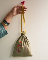 Sage Green Embroidery Potli