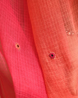 Aashvi Pink-Coral Kota Dupatta With Desert Hand Embroidery